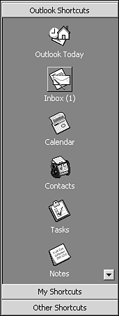 figure 2. an advanced control, the outlookbar.