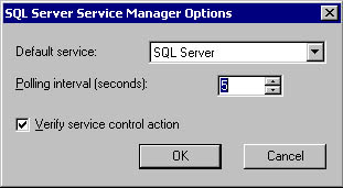  figure 3.7 - the sql server service manager options dialog box. 