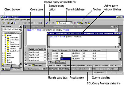  figure 3.12 - the sql query analyzer interface. 