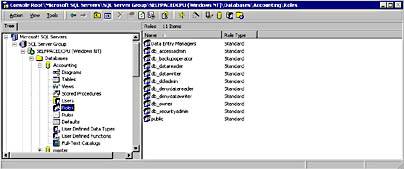  figure 10.25 - viewing database roles. 