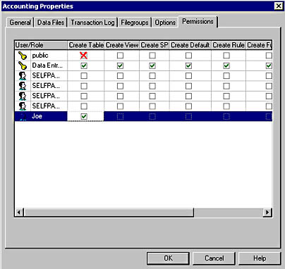  figure 11.1 - viewing and changing statement permissions. 