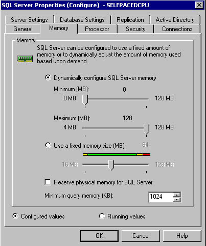  figure 12.6 - changing memory settings. 
