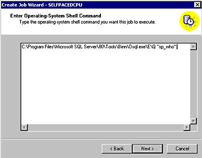  figure 13.8 - entering an operating system shell command. 