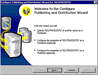  figure 15.4 - starting the configure publishing and distribution wizard. 