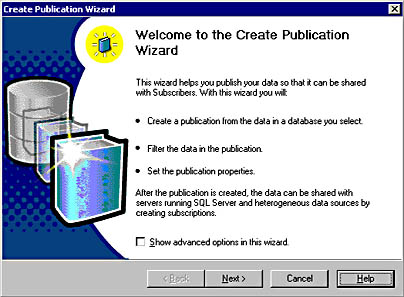  figure 15.17 - starting the create publication wizard. 