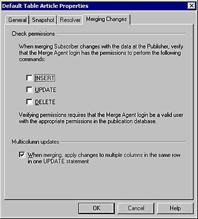  figure 15.38 - requiring additional permissions for the merge agent. 