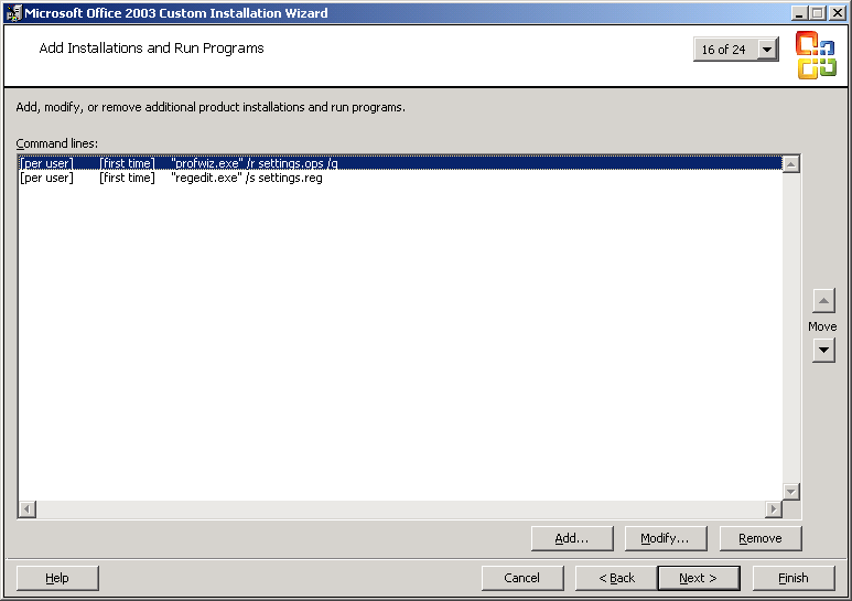 figure 17-5 the custom installation wizard lets you add programs to your installation by customizing the office 2003 editions setup.ini file.