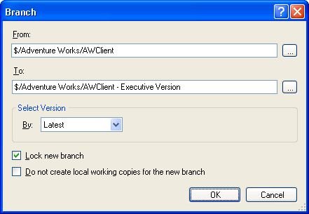 figure 2-5 creating a new branch from source control explorer