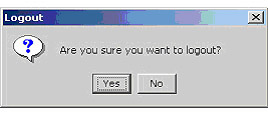 this figure shows the confirm dialog box to logout from the chat session.
