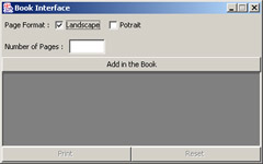 click to expand: this figure shows the book interface dialog box for the printer management application. the dialog box displays a set of check boxes, labels, text fields, lists, and buttons.