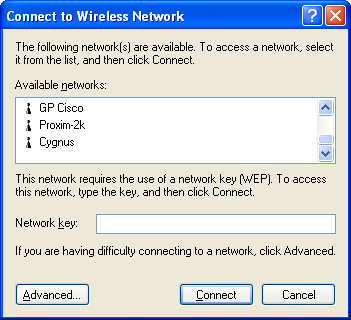 figure 3-2 the connect to wireless network dialog box.