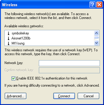 figure 3-7 the new dialog box to connect to an available network.