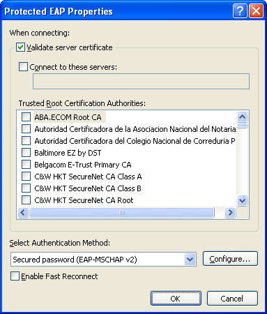 figure 5-8 client-side protected eap properties dialog box.