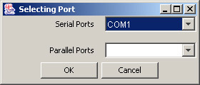 this figure shows the user interface of the portchooser.java file, which provides options to select a port.