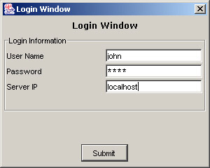this figure shows the login information specified by the end user.