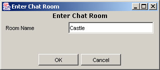 this figure shows the name of the chat room specified by the end user.