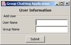 this figure shows the user interface to add other end users to the group chatting application.