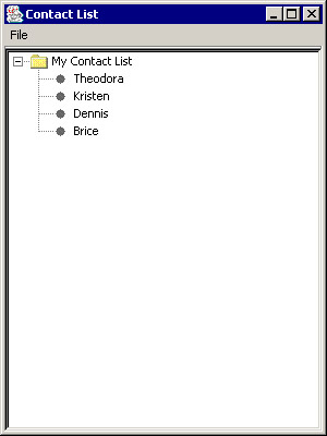 this figure shows the updated contact list.