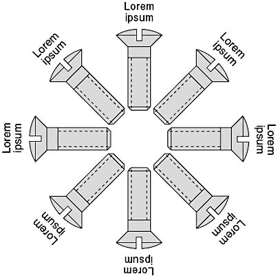 figure 9-11. this is a test set, and illustrates how the shape normally behaves under various rotations.