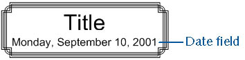 figure 4-27. the title block elegant shape on the borders and titles stencil includes a field that displays the date in long form.