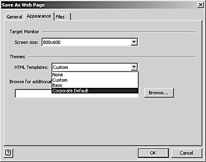 figure 5-11. if you save a custom theme in the visio directory structure, it appears as an option on the appearance tab.