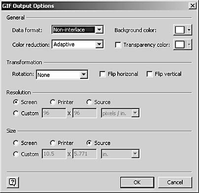 figure 5-12. when you save shapes or a diagram in a web-compatible graphic format such as gif, you can specify options for how the image is downloaded and displayed.