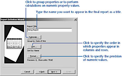 figure 6-16. in the report definition wizard, you can choose how to organize the contents of your report 