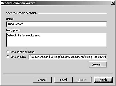 figure 6-20. you can specify a name and description that appear in the report dialog box for your new report definition 