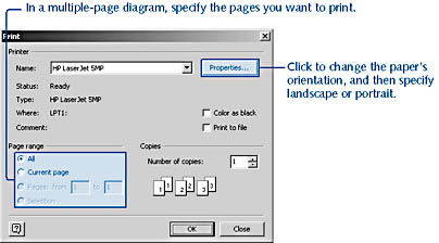 figure 8-5. in the print dialog box, you can specify page ranges and other options.