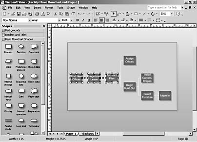 figure 13-13.  to animate a visio diagram so that sections of it appear one by one in powerpoint, copy and paste each section you want to animate separately.