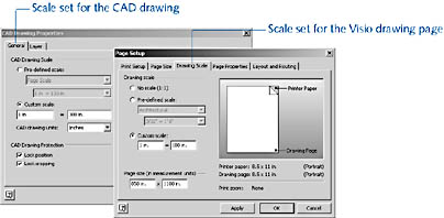 figure 17-11. click the page setup button in the cad drawing properties dialog box to display the page setup dialog box, where you can set the drawing scale 