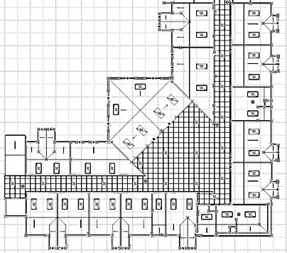 figure 18-11. you can use the reflected ceiling plan template to show a ceiling grid like this one, but you can also add ceiling tiles to any floor plan.