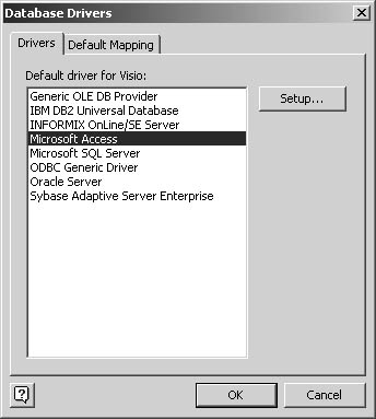 figure 19-7.  you can set up and select a database driver before using the reverse engineer wizard.