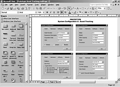 figure 20-1. updated windows user interface shapes are easier to use than in previous versions of visio.