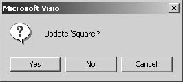 figure 21-13.  when you click the close button in the master drawing window, visio prompts you to save your changes with this message.