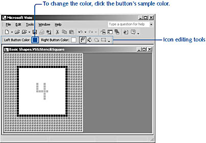 figure 21-14.  you can design a master icon, pixel by pixel, in the icon editor, which includes basic tools for setting pixel color.