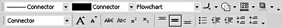 figure 23-2. for quick access to line and fill styles, you can display the format shape toolbar (top). to apply text styles, display the format text toolbar (bottom).