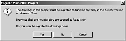 figure 27-16. because the tools for process engineering diagrams have so radically changed since visio 2000, p&ids or pfds that you created in visio 2000 technical edition must be migrated—that is, converted—to work in the new format.