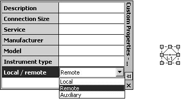 figure 27-25. you can configure the appearance of many shapes by choosing options in the custom properties window.