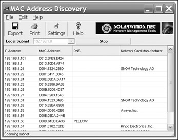 solarwinds remove mac addresses from wol wake