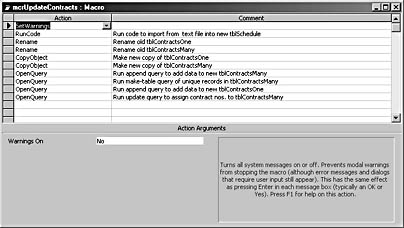 figure 2-14. this macro runs a sequence of actions to import data from a mainframe computer.