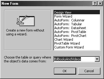 figure 5-26. if you want to manually place controls on a form, use design view.