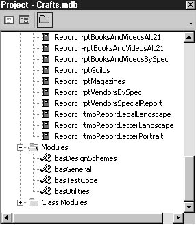 figure 15-26. two newly imported modules are shown in the project explorer pane.