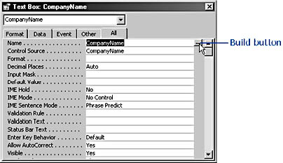 figure 15-37.to rename a control, click the build button next to its name property on its properties sheet.