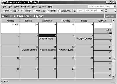 figure 17-28. these outlook appointments were created from an access table.