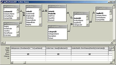 figure 18-9. this query is intended for use as a data access page data source.
