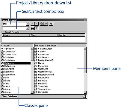 figure 20-9. the object browser lets you select an object library to investigate.
