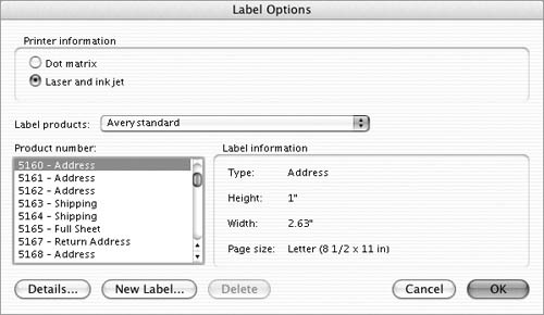 Creating Labels | MIcrosoft Word 2004 for Mac OSX. Visual QuickStart Guide