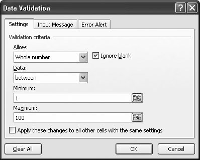 validation data section