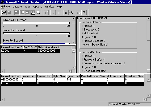figure 9.2 network monitor capture window